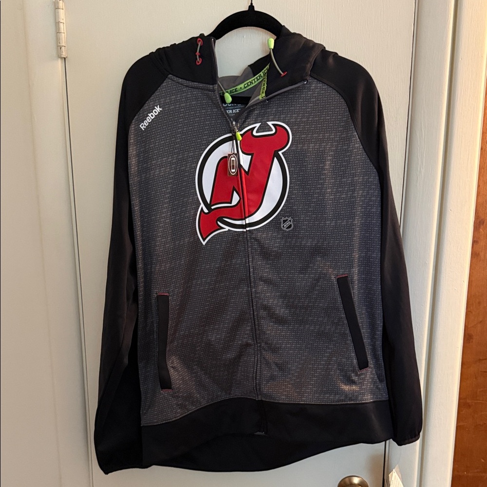 Reebok Gray Hoodie with New Jersey Devils logo